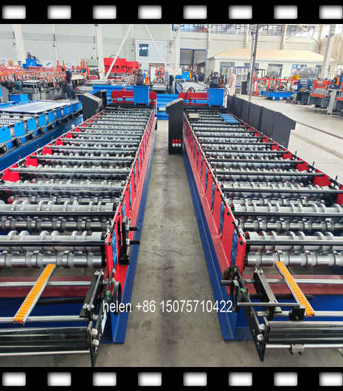 XINNUO workshop showing batch placement and mass production of roll forming equipment for international shipment