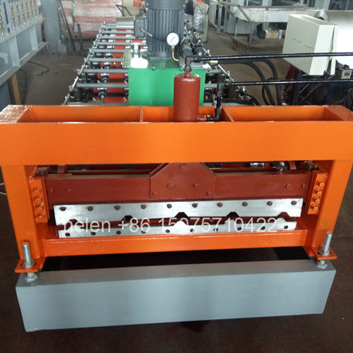 Advanced hydraulic post-cutting section of 840 trapezoidal metal panel machinery with premium Cr12 blade