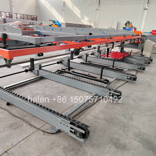 Fully automatic stacking machine for neat batch alignment of finished 925 trapezoidal sheets