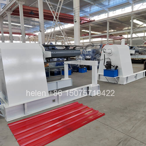 High pressure hydraulic post-cut shearing mechanism and finished 925 trapezoidal metal profile