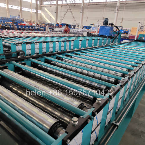 Full display of the color steel corrugated curving machine showcasing its compact and reasonable structure