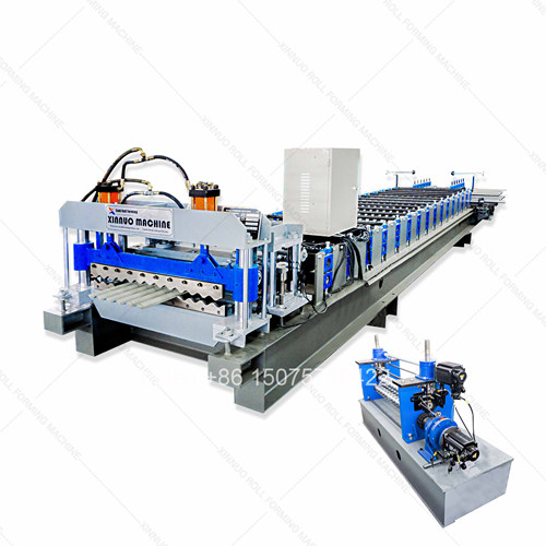 Main body structure of the metal corrugated tile roll forming machine showing the heavy-duty H-steel frame