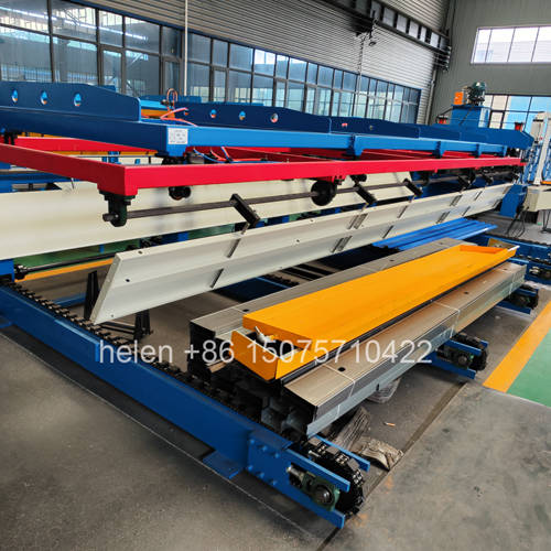 Automatic stacking machine for the metal corrugated tile roll forming line ensuring neat and efficient panel arrangement