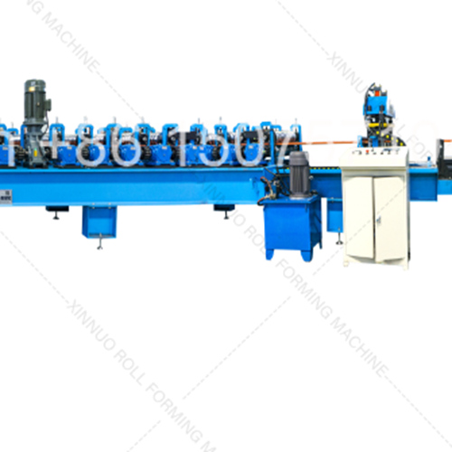 Flowchart of the corrugated roll forming machine illustrating the complete production process from decoiling to stacking