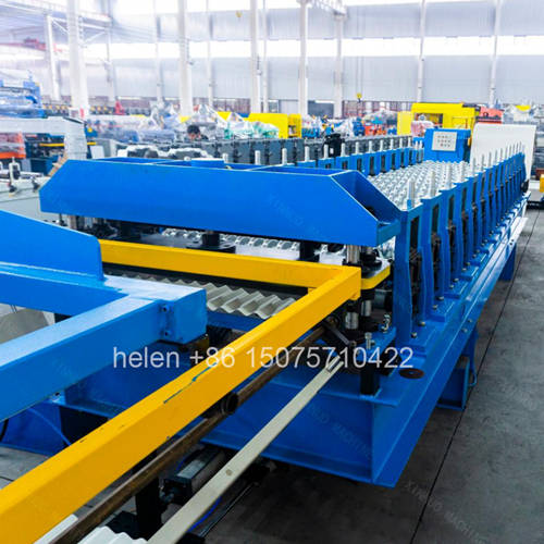 Main body structure of the color steel corrugated roof sheet making machine showing the heavy-duty H-steel frame