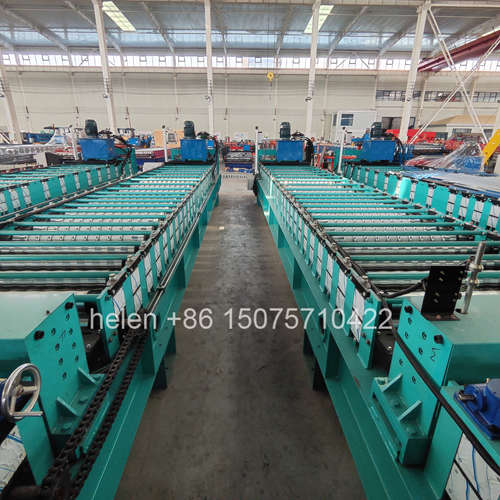 Full display of the color steel corrugated sheet making machine showcasing its compact and reasonable structure