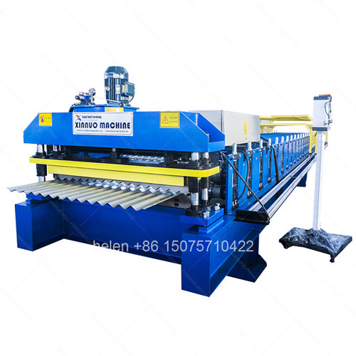 Main body structure of the metal corrugated tile roll forming machine showing the heavy-duty H-steel frame