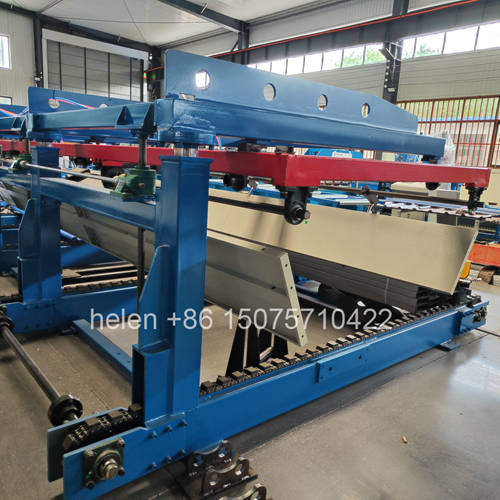 Automatic stacking machine for the metal corrugated tile roll forming line ensuring neat and efficient panel arrangement