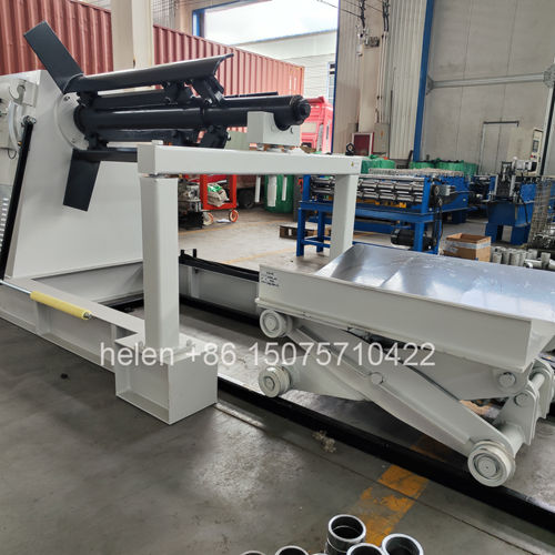 Hydraulic uncoiler of the color steel horizontal corrugated iron rolling machine for smooth and safe material loading
