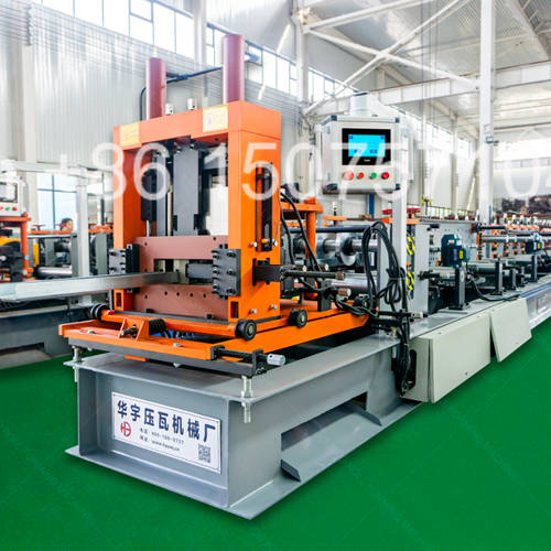Industrial Purlin Machine Automatic C Z CZ CZU Steel Purlin Roll Forming Production Line with Servo Control Flying Shear Multi-Profile Cold Roll Former for Structural Steel Frame Pre-Engineered Metal Building Factory Workshop Construction