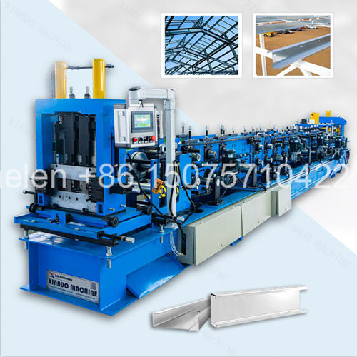 Purlin Forming Machine Cold Roll Forming Equipment for C Z Sigma Hat Structural Steel Purlin Profile Production with Automatic Coil Feed Leveling Punching Cutting Stacking Complete Turnkey Manufacturing Line System Solution