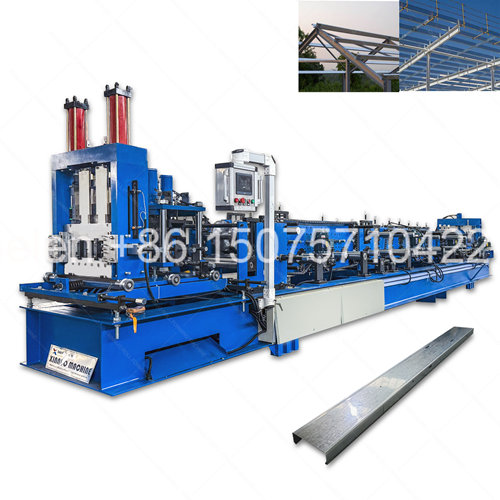 Purlin Making Machine Automatic C Z CZ CZU Steel Purlin Manufacturing Equipment Cold Roll Forming Production Line with PLC Control System Hydraulic Decoiler Punching Cutting Run-Out Table Complete Factory Solution for Structural Steel Frame Building 