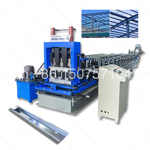 Purlin Roll Forming Machine Automatic Cold Roll Forming Production Line C Z Steel Purlin Making Equipment with Servo Motor Drive PLC Touchscreen Control Industrial Grade Structural Channel Roll Former for Steel Frame Warehouse Factory Workshop Roof W