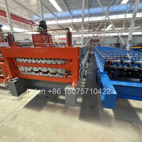 Double Layer IBR Trapezoidal Panel and Corrugated Roof Sheet Cold Roll Making Machine with Automatic Hydraulic Post Cutting Flying Shear PLC Control System for Galvanized PPGI Steel Coil Processing Production Factory