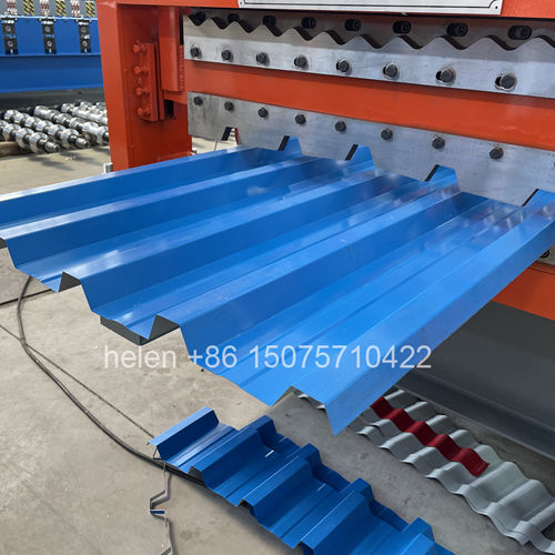 Heavy Duty Double Layer IBR Trapezoidal and Corrugated Steel Roof Sheet Cold Roll Forming Machine with Hydraulic Post Flying Cutting Automatic PLC Length Control for Industrial Commercial Residential Roof Panel Production Line
