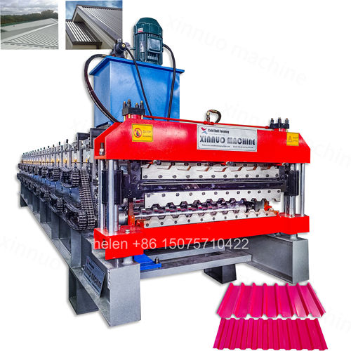 Double Layer IBR Trapezoidal Profile and Corrugated Wave Pattern Roof Sheeting Roll Forming Machine for Sale with Automatic PLC Control Hydraulic Post Cutting System Metal Galvanized Steel Coil Cold Roll Former Production Line Equipment for Building 