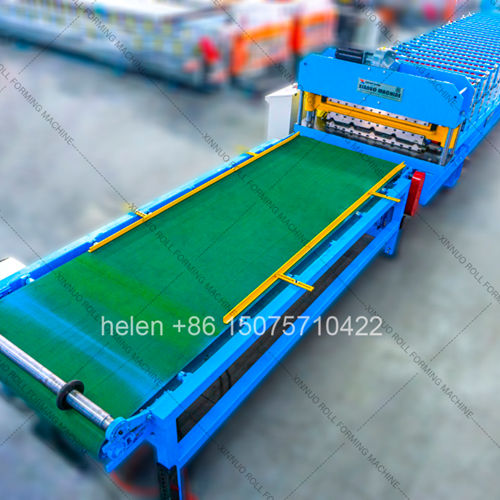 Automatic Double Layer IBR Trapezoidal and Corrugated Steel Sheet Making Cold Roll Forming Machine with Hydraulic Post Flying Cut PLC Digital Length Batch Control System for Continuous Galvanized Metal Roofing Sheet Manufacturing Production Line
