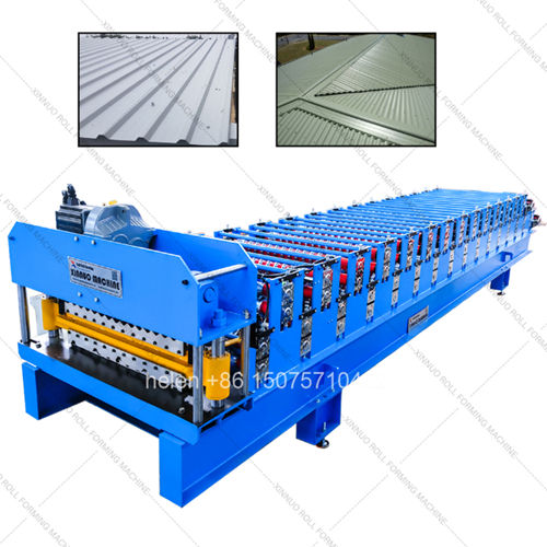 Heavy Duty Double Layer Corrugated Wave and IBR Trapezoidal Steel Sheet Cold Roll Making Machine with Automatic Hydraulic Flying Post Cut Digital PLC Touchscreen Length Batch Production Control for Metal Roofing Sheet Manufacturing Factory Business